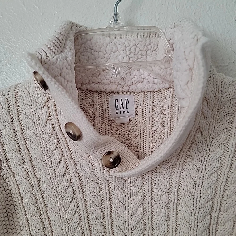 GAP Kids Beige Cable Knit Fisherman Sweater